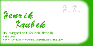 henrik kaubek business card